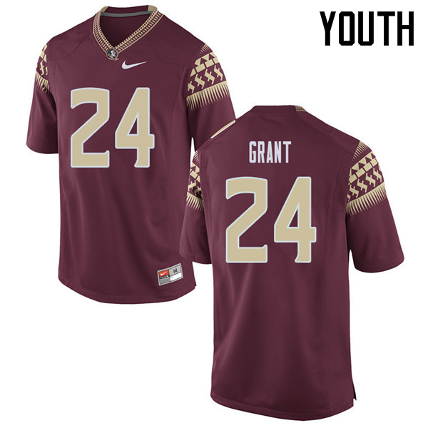 Youth #24 Anthony Grant Florida State Seminoles College Football Jerseys Sale-Garent - Click Image to Close